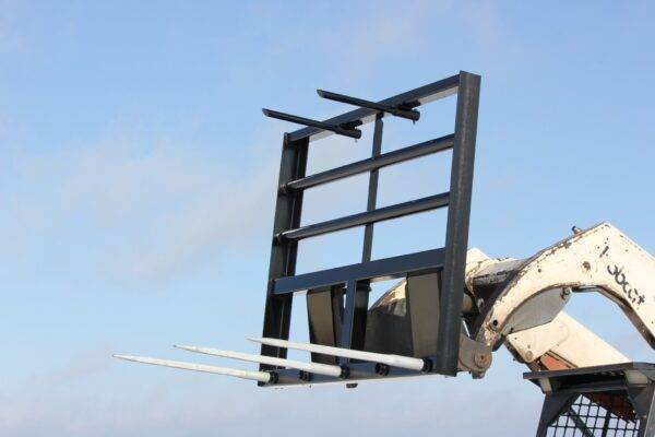 black Skid Steer Two-Square Bale Mover