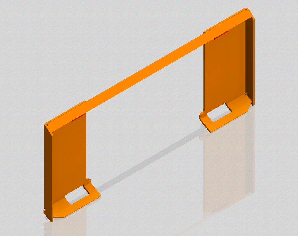 orange weld-on Skid Steer bracket